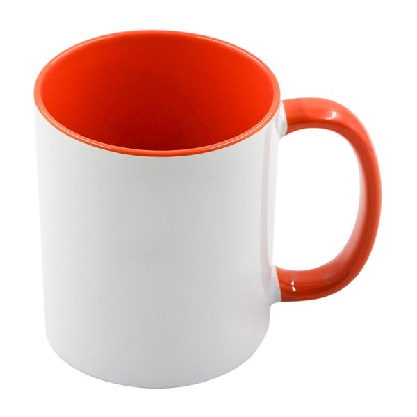Tazas blancas personalizadas - Color Naranja 11 oz