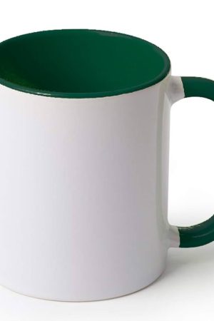 Tazas blancas personalizadas – Color Verde 11 oz